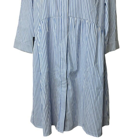 Tuckernuck NEW Blue Stripe Button Down 3/4 Sleeve Royal Shirt Dress Size XS - Picture 6 of 11